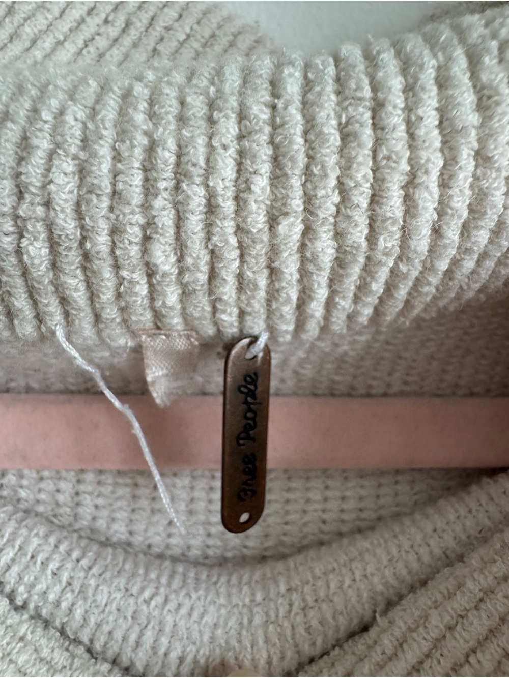 Free People Ottoman Slouchy Tunic Sweater Ivory Cream Mock Neck Oversized Cozy - Picture 12 of 14
